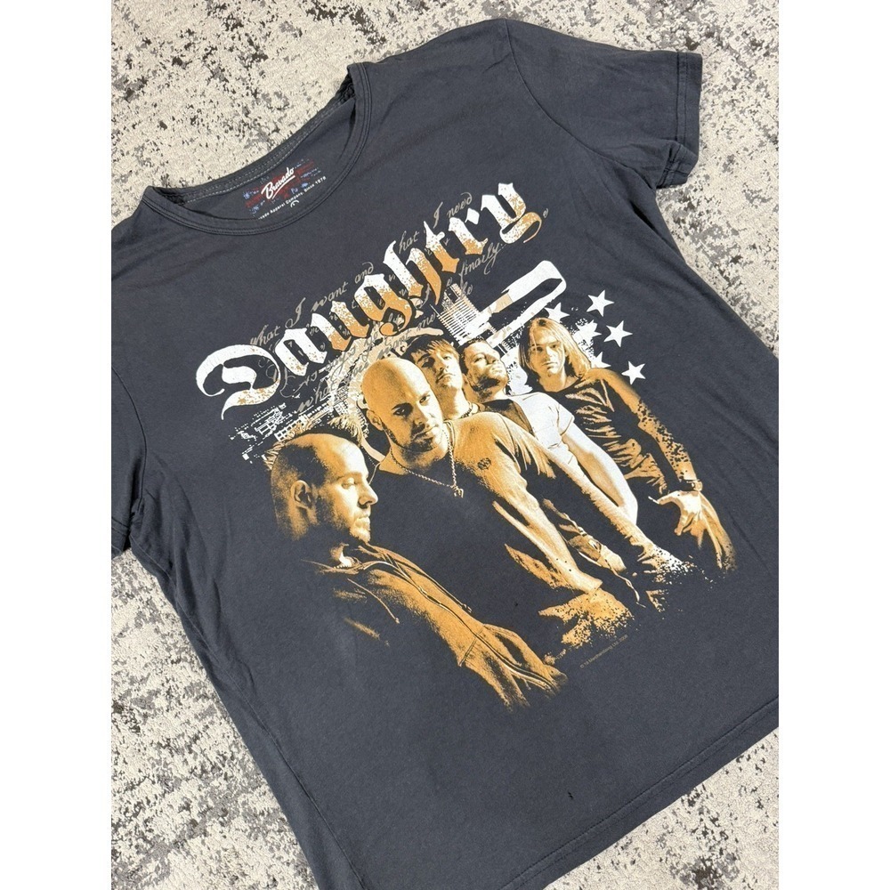 Daughtry Mens L Black Band T Shirt 2008 Rock Graphic Tee Bravado Music